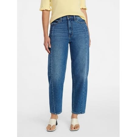 Time and Tru Women's High Rise Barrel Jeans, 28" Inseam, Sizes 0-20