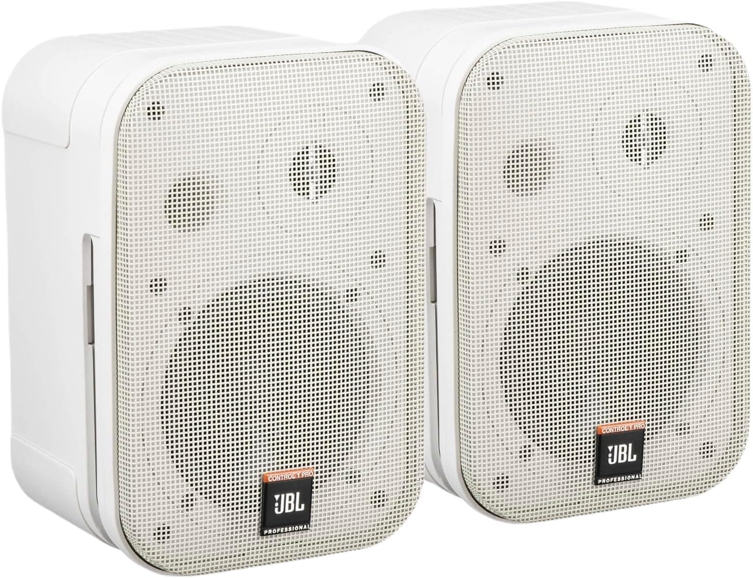 JBL Professional C1PRO-WH High Performance 2-Way, 150 Watt 5.25” Compact Passive Satellite, Bookshelf Speakers, Home Theater, Desktop, Stereo, Commercial, White, Sold as Pair