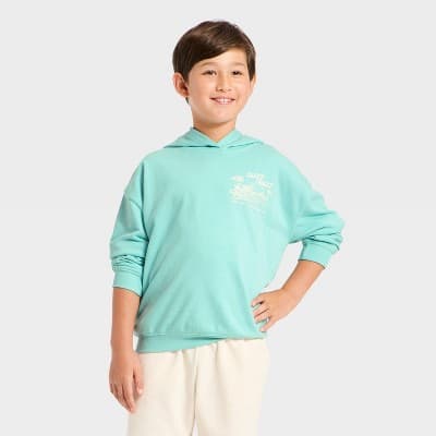 Grayson Threads Kids Boys' Oversized Hooded Sweatshirt - Turquoise Blue XL