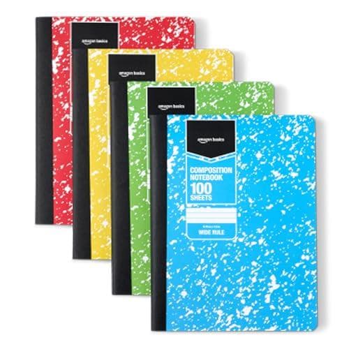 4-Pack Amazon Basics 100-Sheets Composition Notebook Amazon