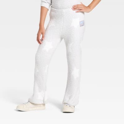 Girls' Miffy Stars Printed Boucle Pants - Silver M