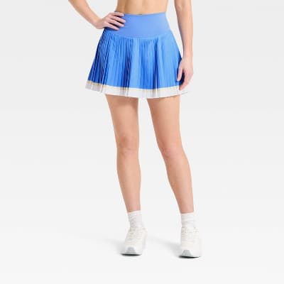 Women's Woven High-Rise Pleated Skort - All In Motion™ Blue XXL