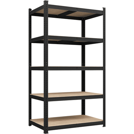 Alden Design 5-Tier Metal Boltless & Adjustable Storage Rack, Black