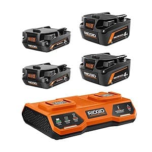 RIDGID 18V MAX Battery Starter Kit with Dual Port Charger