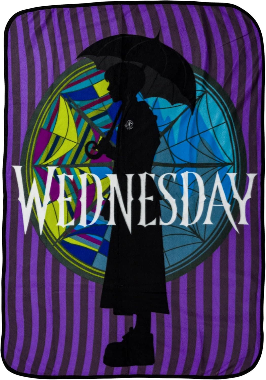 Silver Buffalo Wednesday The Addams Family Silhouette 45" x 60" Fleece Throw, Soft and Cozy Blanket, 180 GSM
