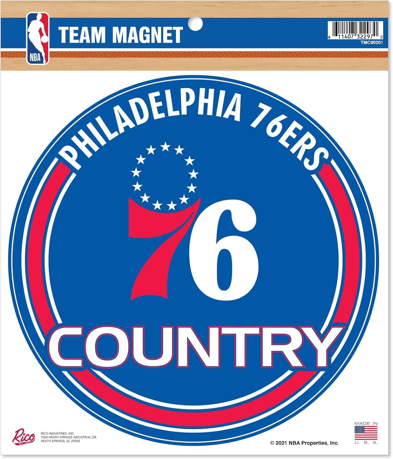 Rico Industries NBA Philadelphia 76ers 8" Round Magnet - 30% Off