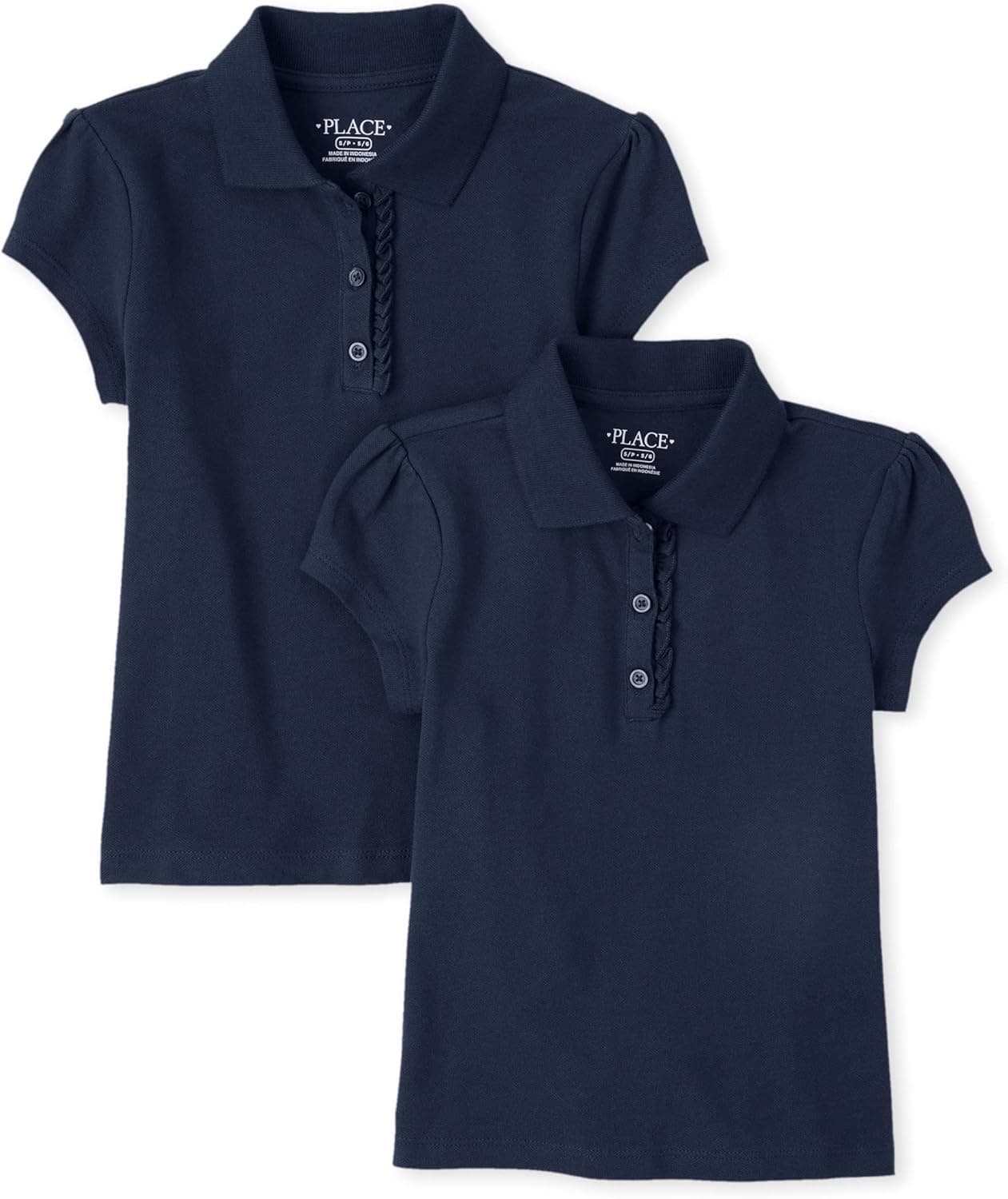 Girls Short Sleeve Ruffle Polo Shirt 2-Pack by The Children's Place