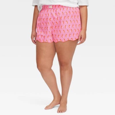 Women's Seahorse Poplin Boxer Shorts Pink - Roller Rabbit x Target XXL