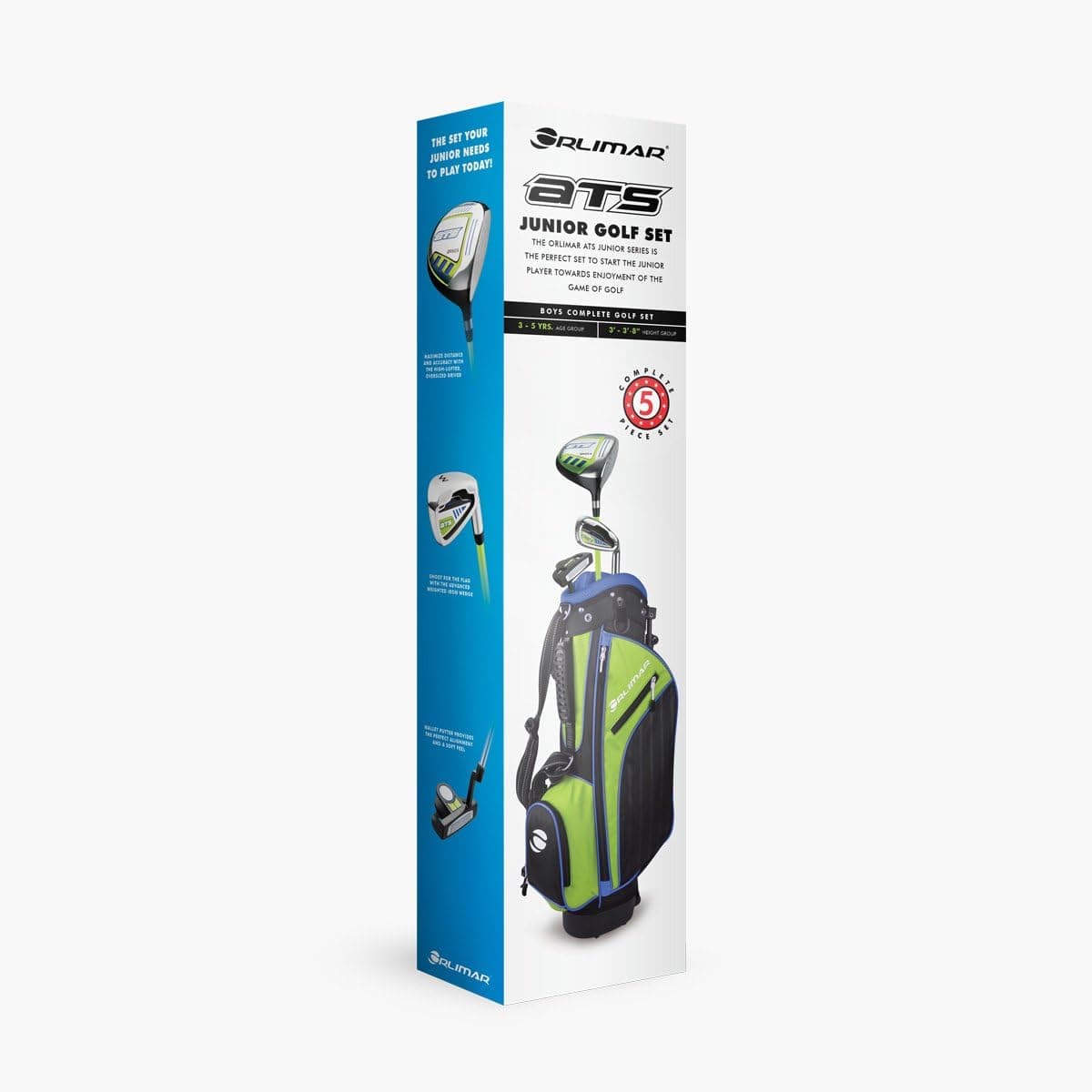 Orlimar Golf Set for Kids Ages 3-5 - Lime/Blue