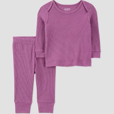 Carter's Just One You® Baby Girls' Thermal Sweatshirt and Jogger Pants Set - Purple Newborn
