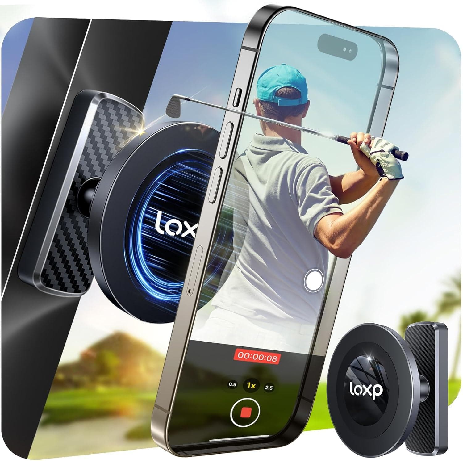 Magnetic Golf Cart Phone Holder for iPhone