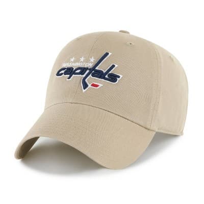 NHL Washington Capitals Khaki Clean Up Hat: Cotton Twill, Adjustable Strap
