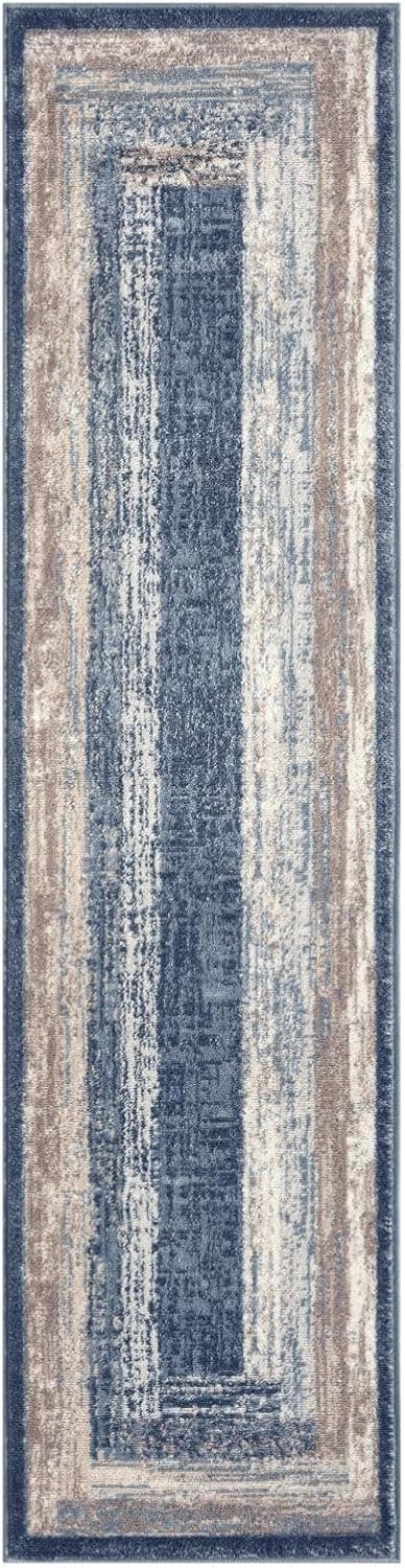 Save 39% on Geometric Runner Rug in Blue/Ivory