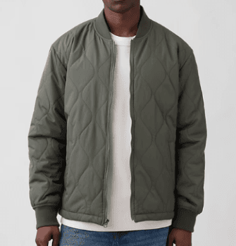 Save on Relaxed Men's Quilted Bomber Jacket at Gap Factory