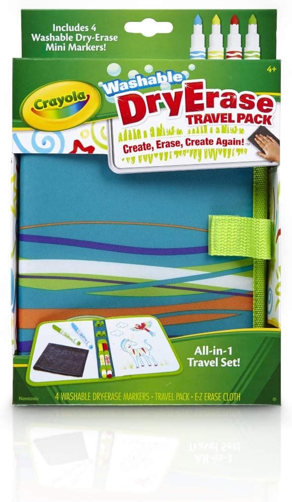 Crayola Washable Dry Erase Travel Pack: Portable Whiteboard for Kids