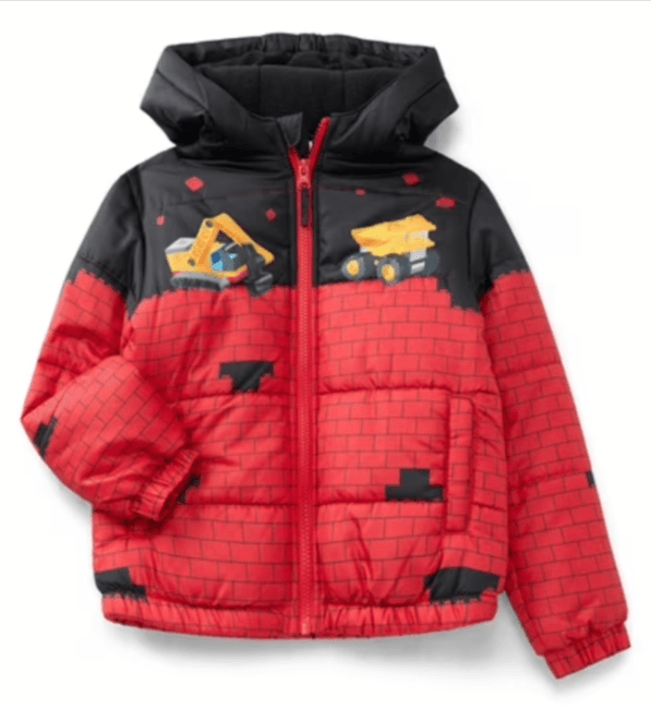Cozy LEGO Bricks Puffer Jacket for Toddler Boys