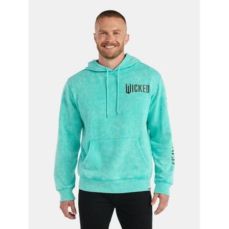 Wicked Men's and Big Men's Acid Wash Graphic Hoodie, Sizes S-3XL