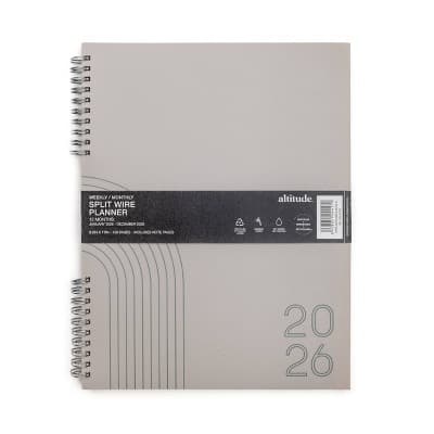 Altitude 2026 12 Months Planner 8.5"x11" Monthly/Weekly Warm Gray