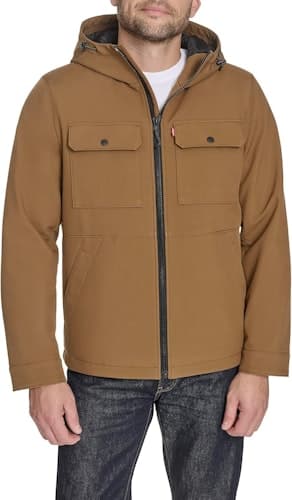 Stylish Men's Softshell Jacket: 56% Off Levi's Hooded Ripstop