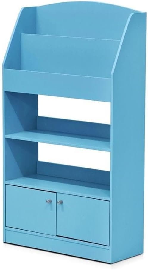 Furinno LOVA Compact Bookshelf with Storage - Light Blue