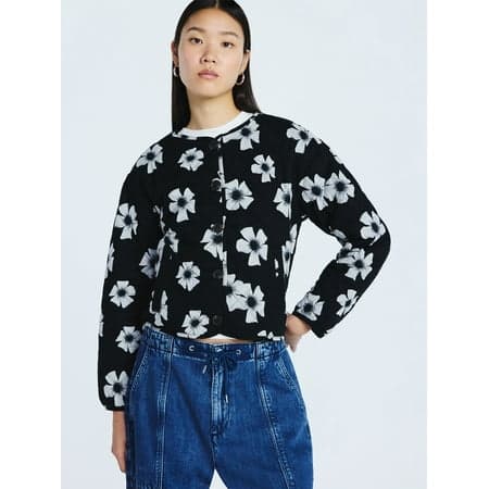 Scoop Women's Cotton Floral Print Quilted Jacket, Lightweight, Sizes XS-XXL