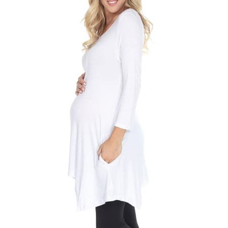 White Mark Women's Maternity Kayla Tunic Top