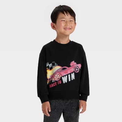 Toddler Boys' Hot Wheels Fleece Sweatshirt - Black 2T