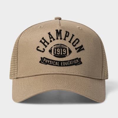 Champion Adult Phys Ed Twill Trucker Hat - Khaki