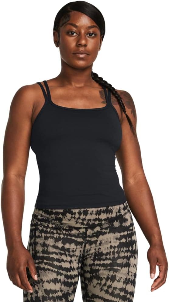 Under Armour Womens Motion Strappy Tank Top, (001) Black / / White, Large