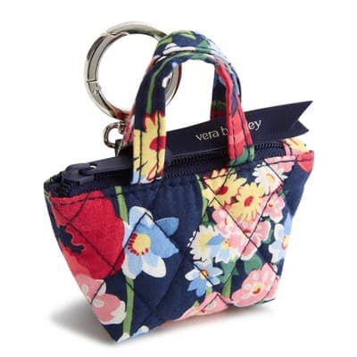 Vera Bradley Poppy Meadow Essential Mini Tote Bag Charm - Navy Blue