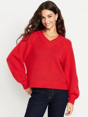 Old Navy Women's Cozy Cropped V-Neck Sweater