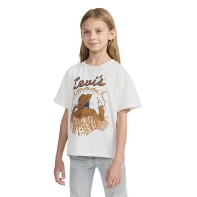 Levi's® Girls' Short Sleeve Oversized Graphic T-Shirt - Oatmeal M