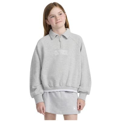Converse® Girls' French Terry Quarter-Zip Sweatshirt - Heather Gray XL