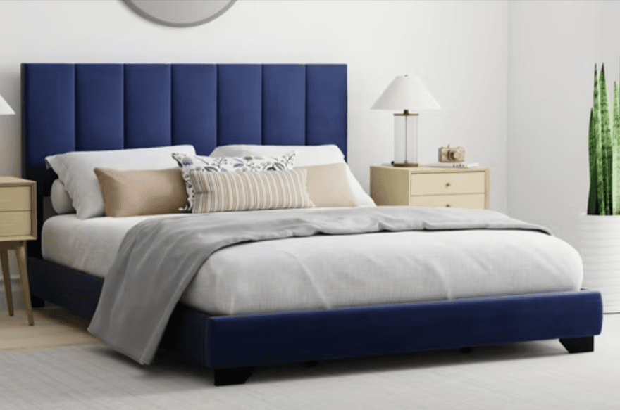 Hillsdale Reece Channel Stitched Upholstered Queen Bed Walmart