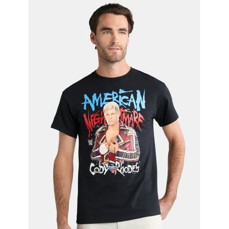 WWE Men's and Big Men's American Nightmare Cody Rhodes Graphic Tee, Sizes S-3XL