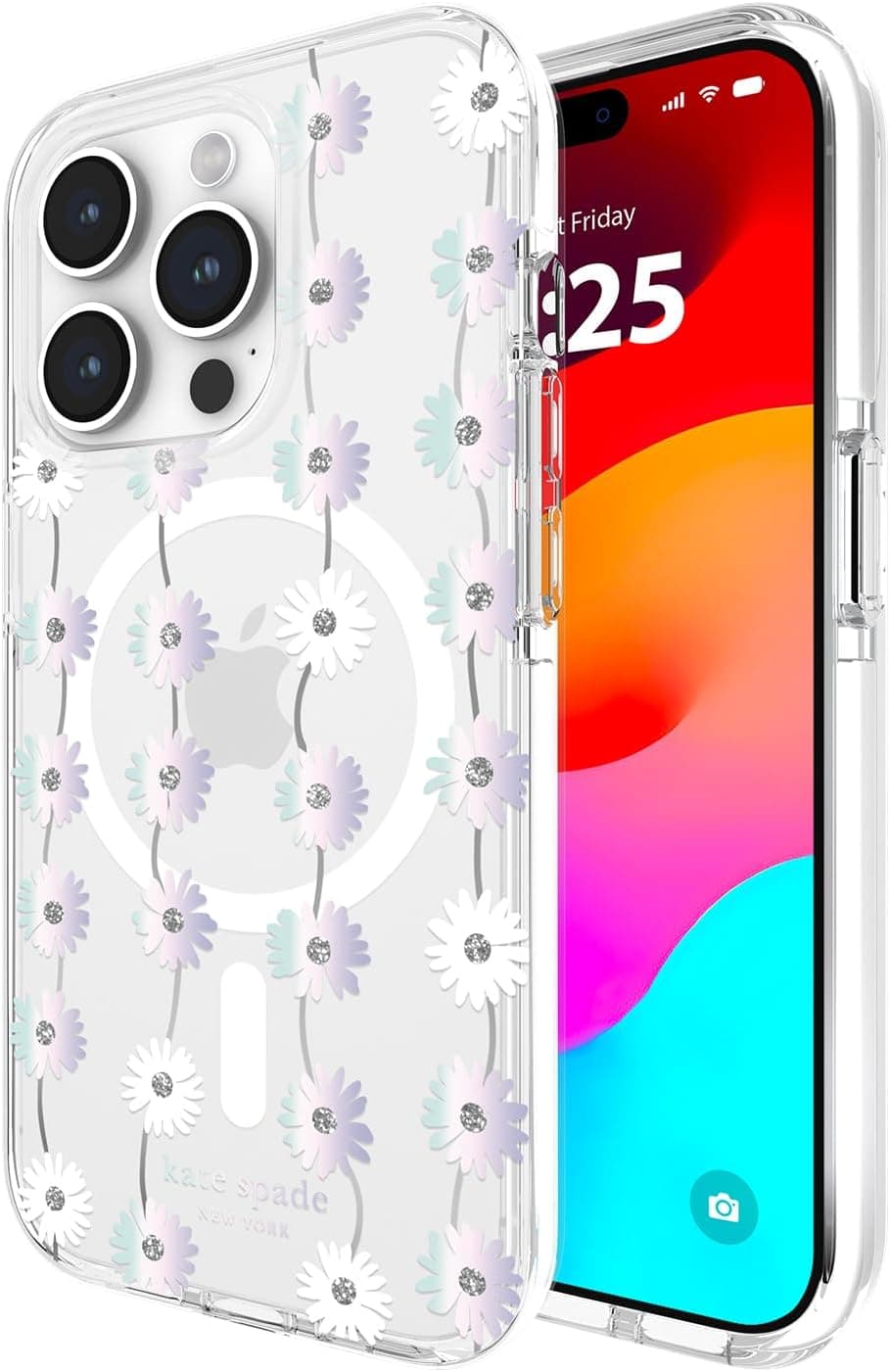 Elevate Your iPhone 15 Pro with Iconic Daisy Chain Iridescent Case