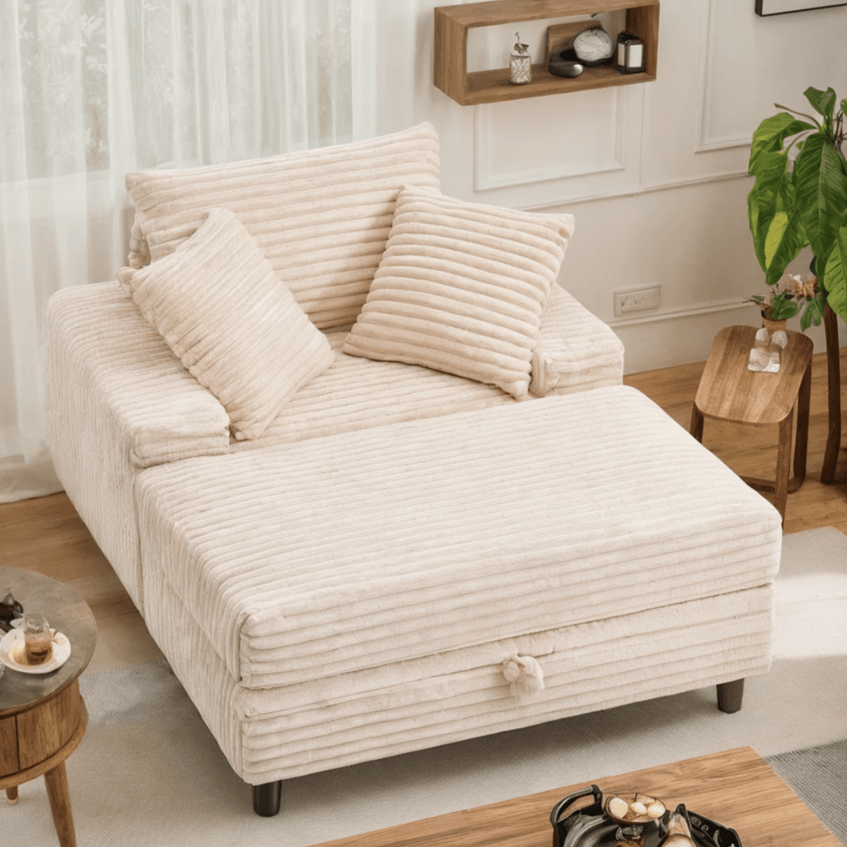 Relax in Style with 49% Off Chaise Lounge and Storage Ottoman
