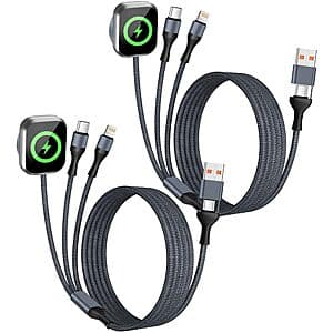 Firsting 3-in-2 Multi Charging Cable for Lightning, Apple Watch, and USB-C