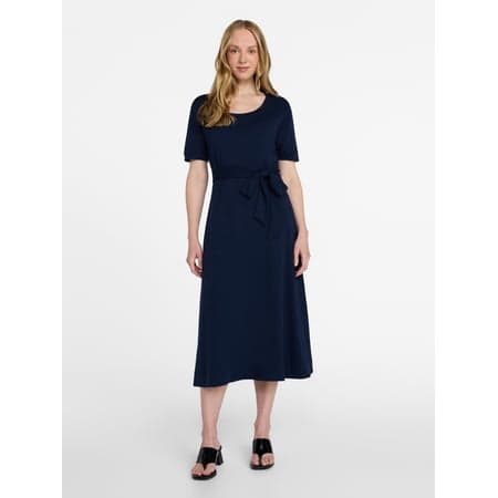 Time and Tru Women's Knit Midi Dress with Tie Belt, Sizes XS-XXXL