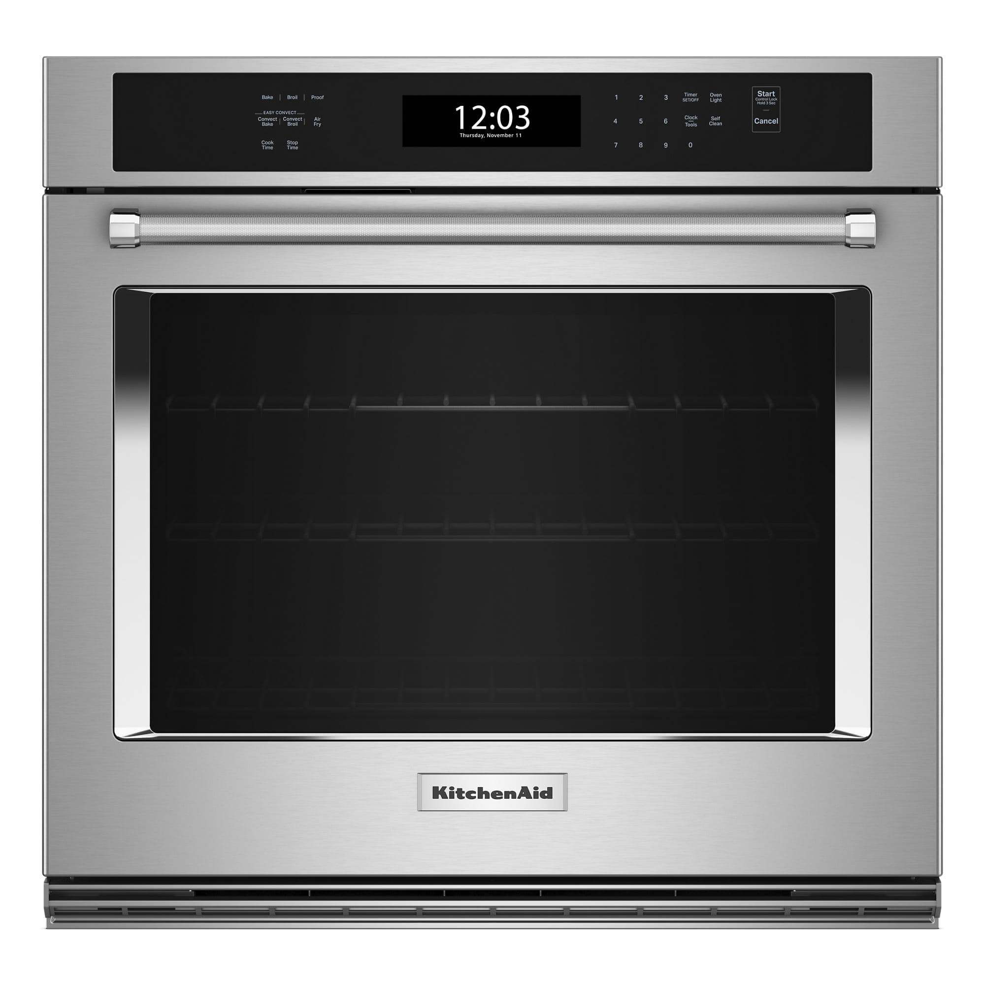 KitchenAid - 30" Built-In Single Electric Convection Wall Oven with Air Fry Mode - Stainless Steel