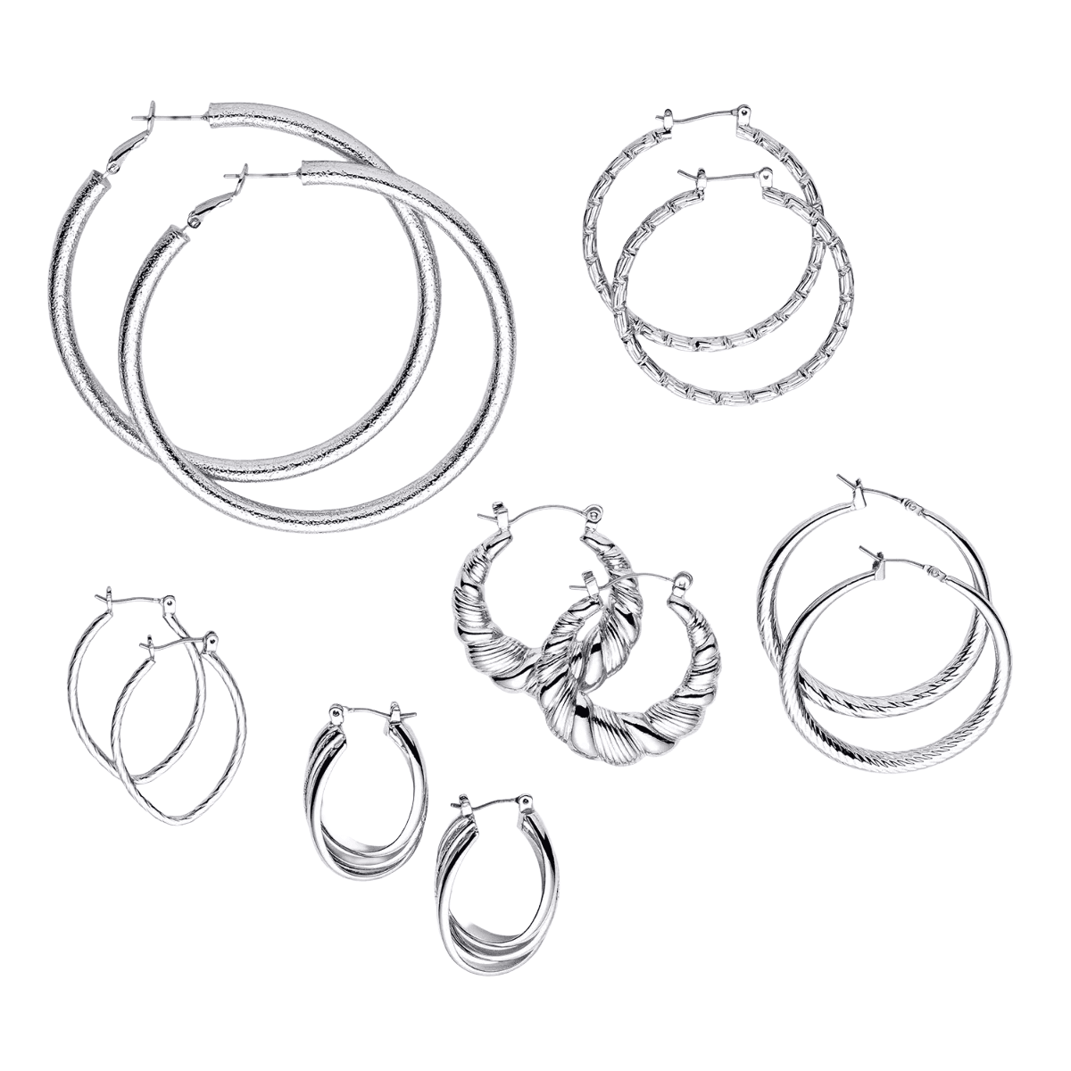 Chic Silver Hoop Earring Set - 76% Off