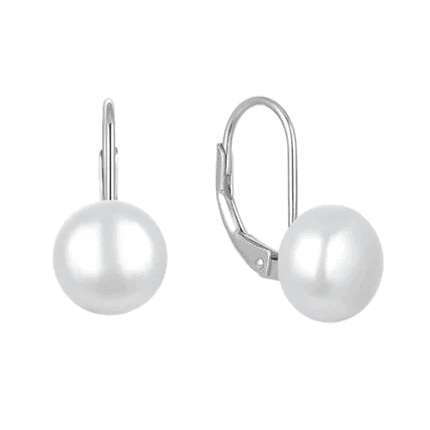 Sterling Silver Pearl Leverbacks $14