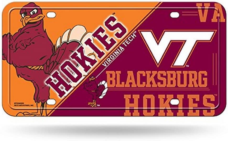 Rico Industries NCAA Virginia Tech Hokies Metal License Plate Tag