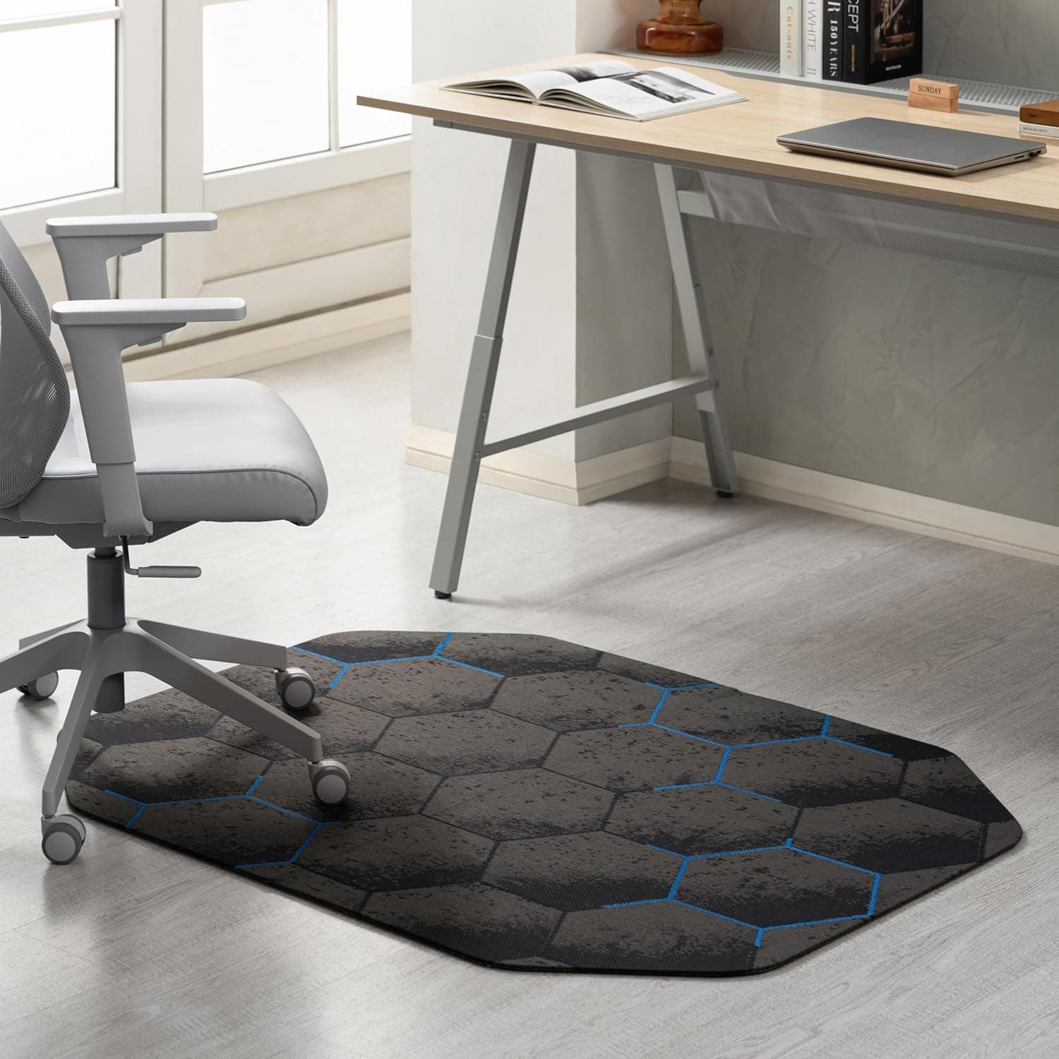 Premium Office Chair Mat for Hard Floors - Kaleidoscope Blue