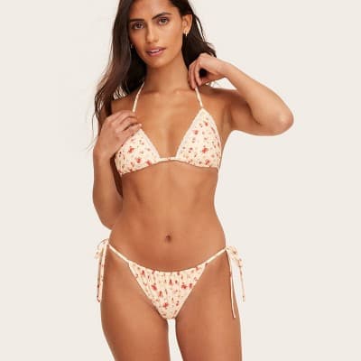 Women's String Bikini Bottom - Parke x Target Cream Floral XL