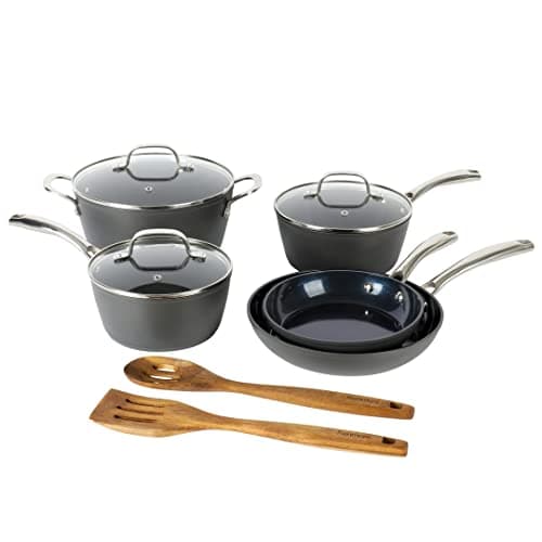 Kenmore Elite Cyrus 10-Piece Ceramic Cookware Set with Tools