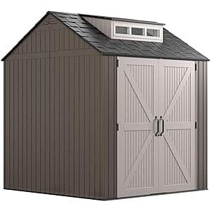 Rubbermaid Resin Outdoor Storage Shed with Floor - Space-Saving Solution