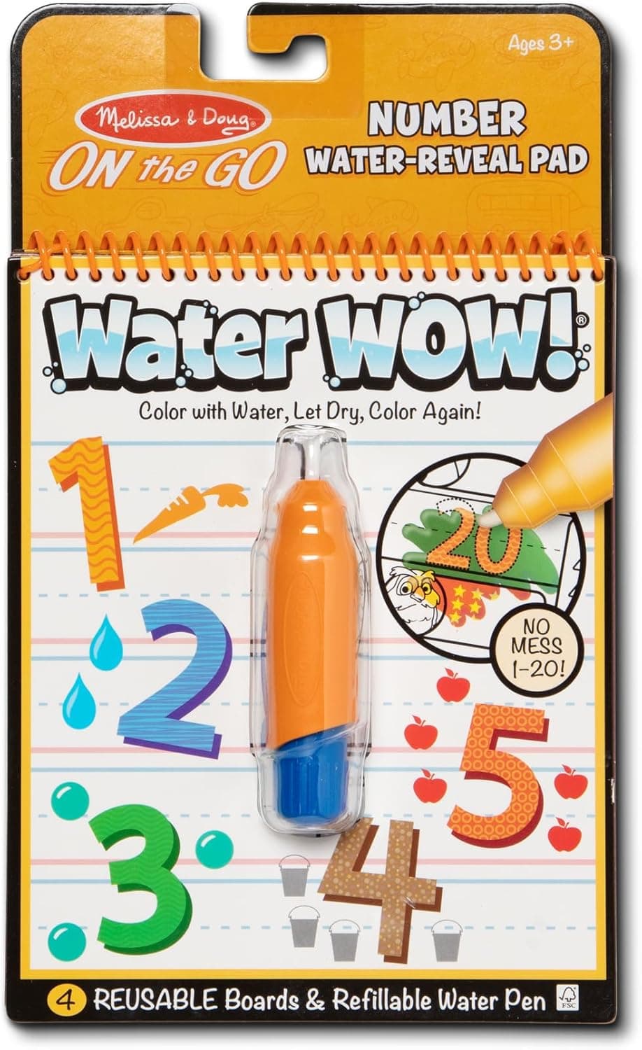 Melissa & Doug's Reusable Water-Reveal Numbers Pad