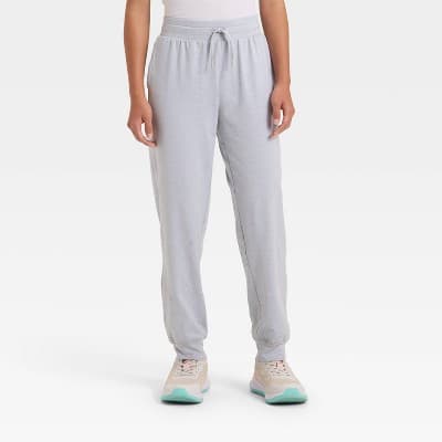 Girls' Soft Stretch Jogger Pants - All In Motion™ Heather Gray M