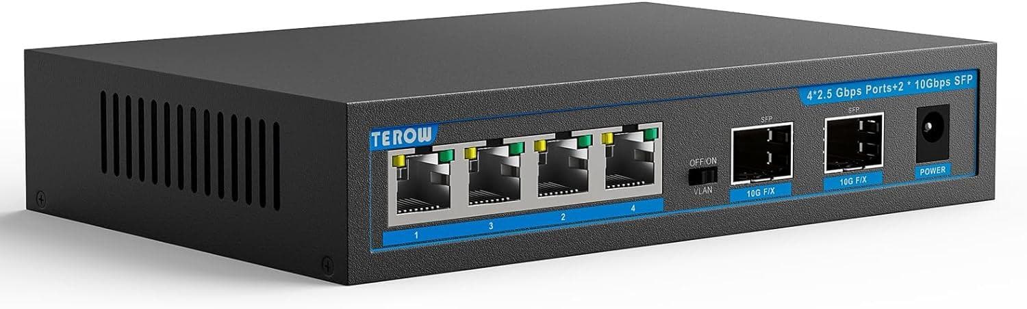 Unmanaged 6-Port Ethernet Switch with 4x 2.5G and 2x 10G Ports
